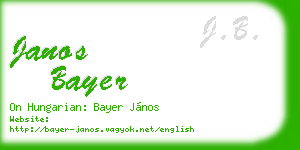 janos bayer business card