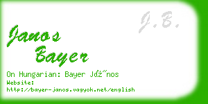 janos bayer business card